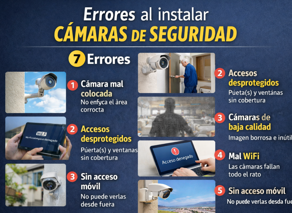 errores al instalar cámaras de seguridad en vivienda Málaga